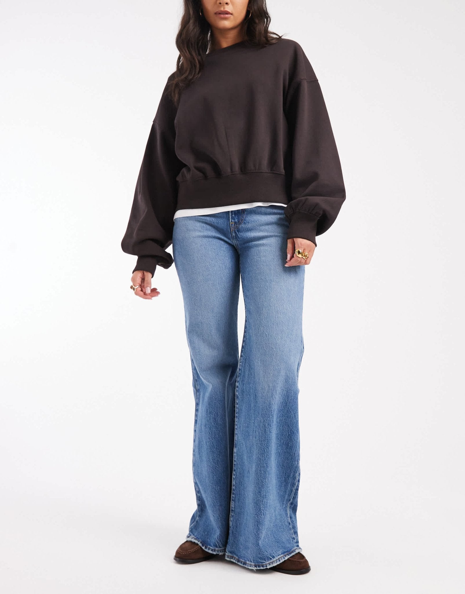Levi's ribcage bells high rise flare jeans in light blue - ASOS Sample Sale EU Store