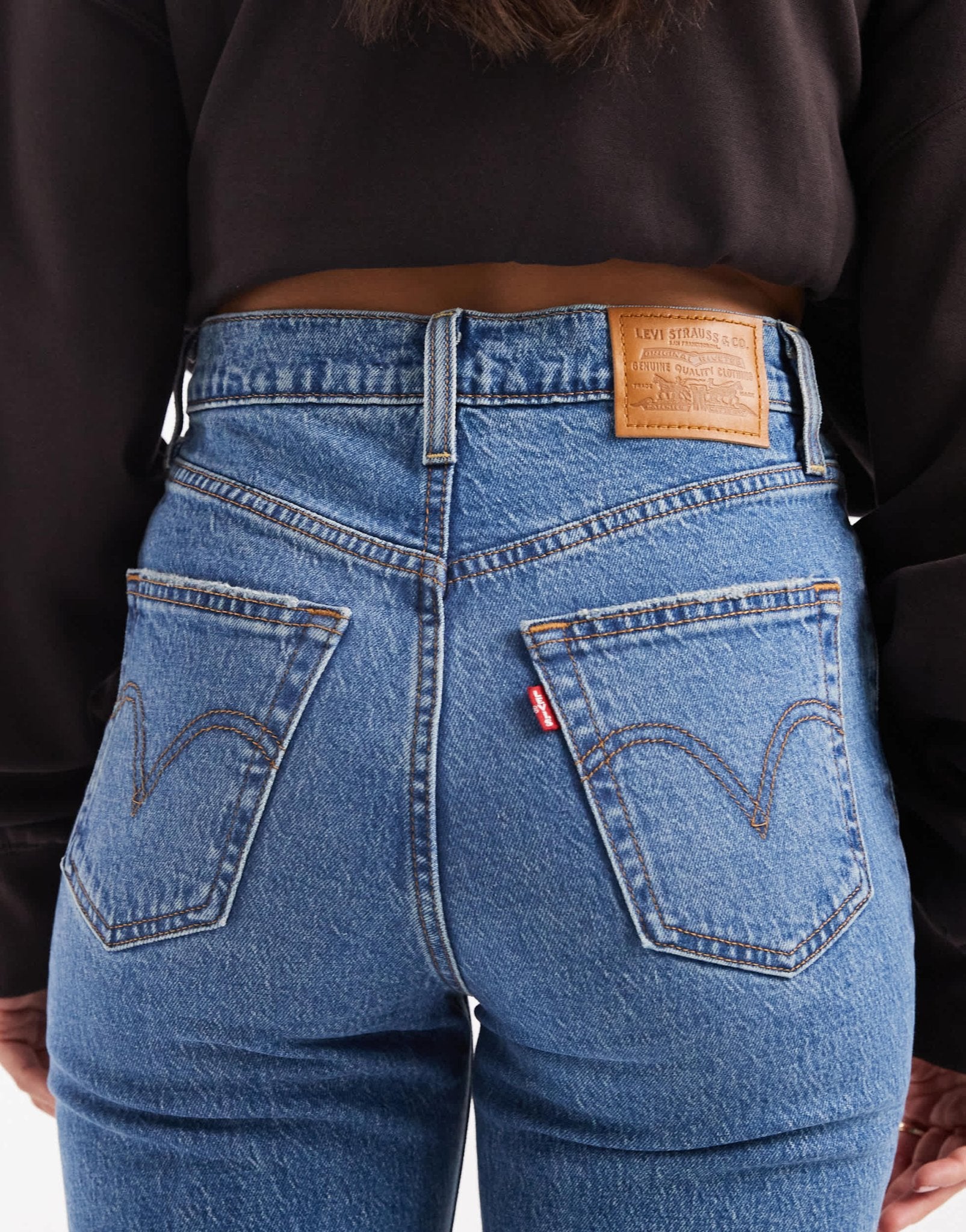 Levi's ribcage bells high rise flare jeans in light blue - ASOS Sample Sale EU Store