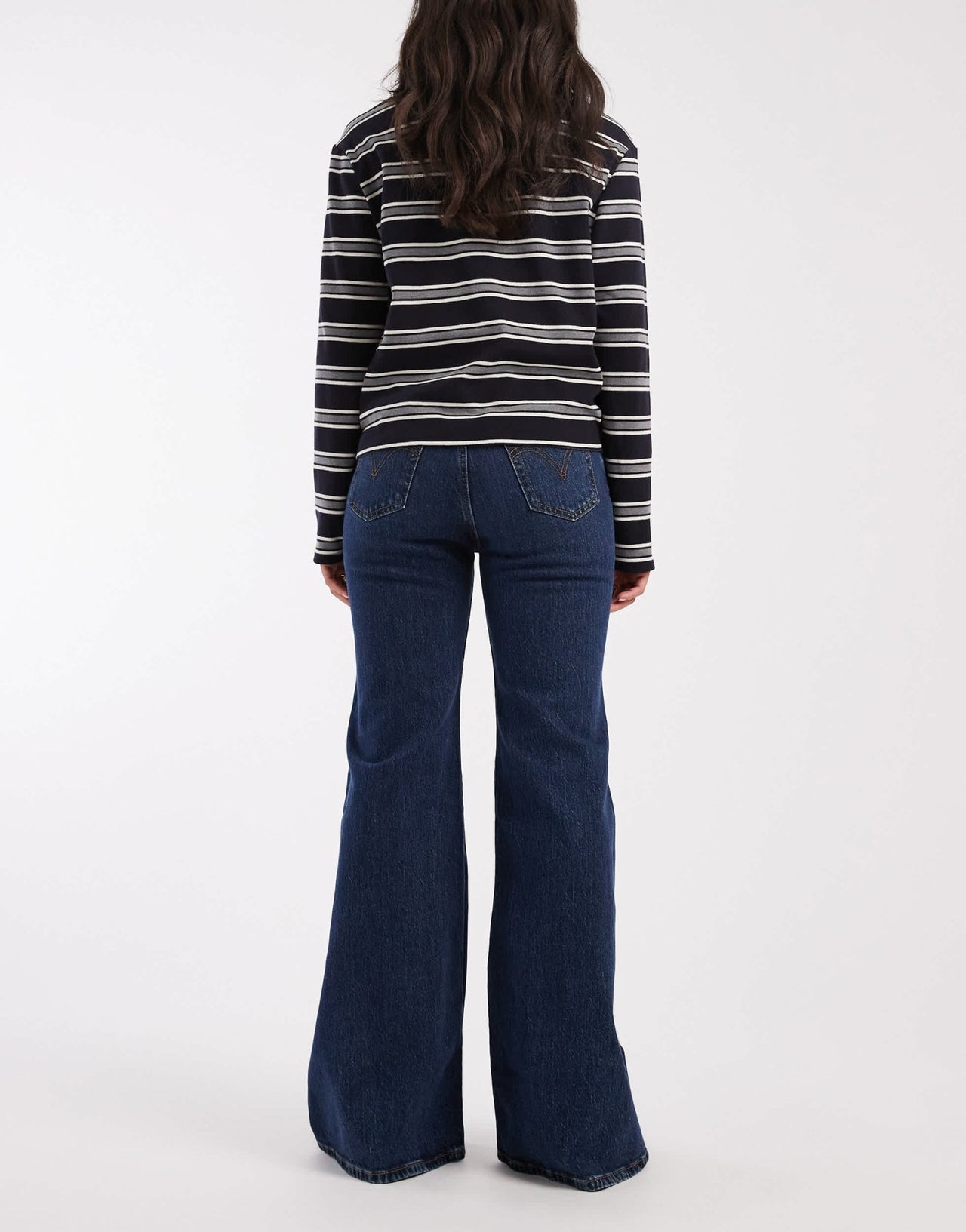Levi's ribcage bells high rise flare jeans in mid blue - ASOS Sample Sale EU Store