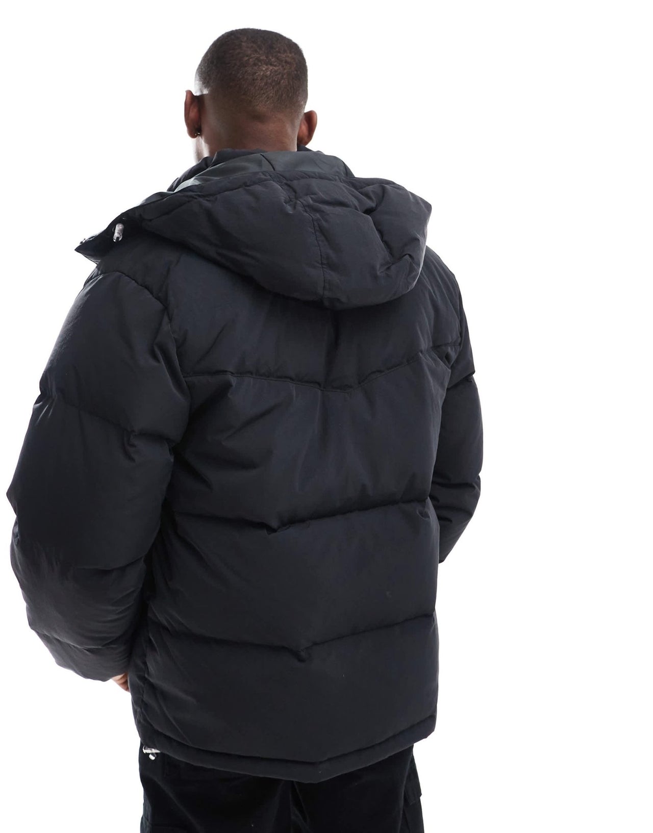 Levi's Rockridge crinkle nylon short hooded down puffer jacket in black - ASOS Sample Sale EU Store