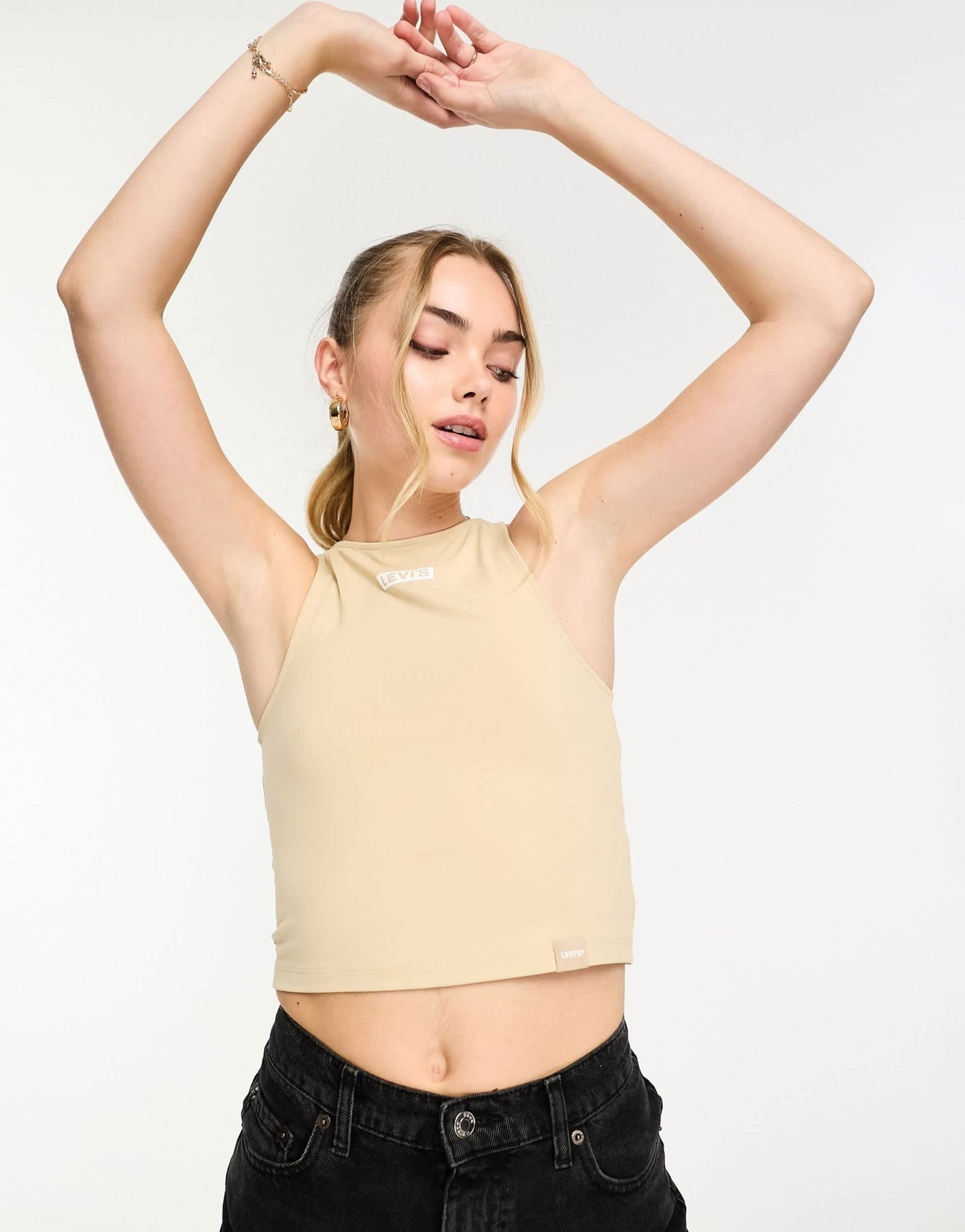 Levi's Sandoval tank top with boxtab logo in tan - ASOS Sample Sale EU Store
