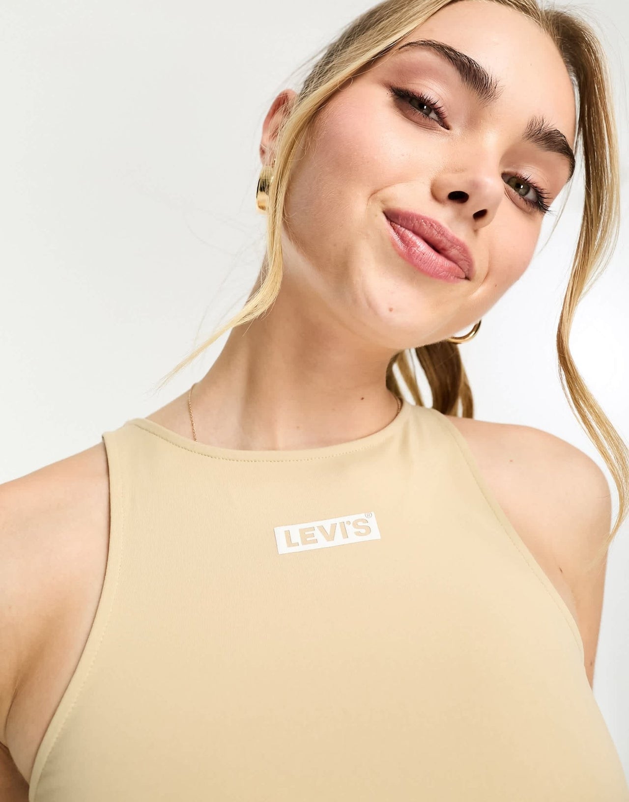 Levi's Sandoval tank top with boxtab logo in tan - ASOS Sample Sale EU Store