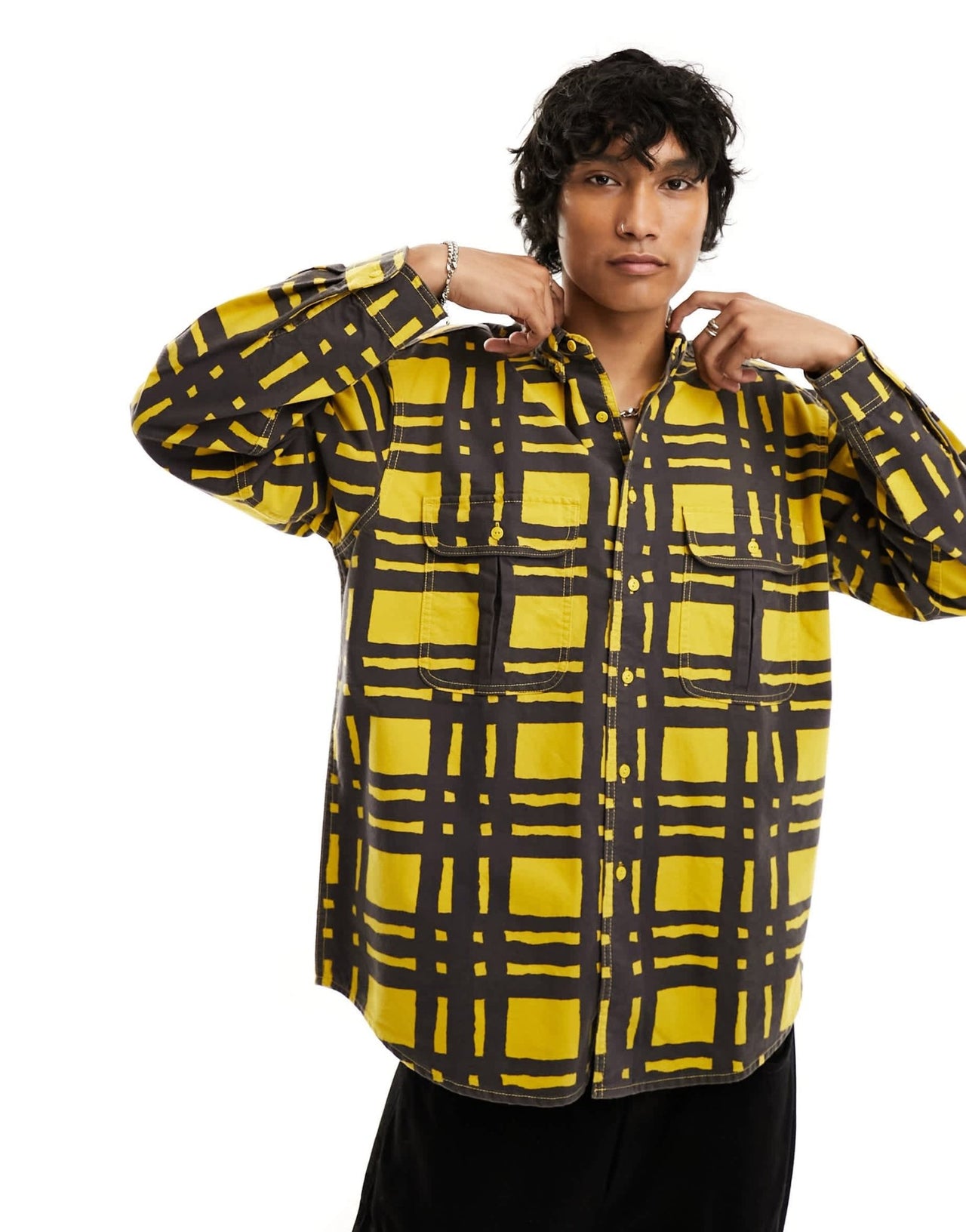 Levi's Skate shirt in yellow large check with pockets - ASOS Sample Sale EU Store