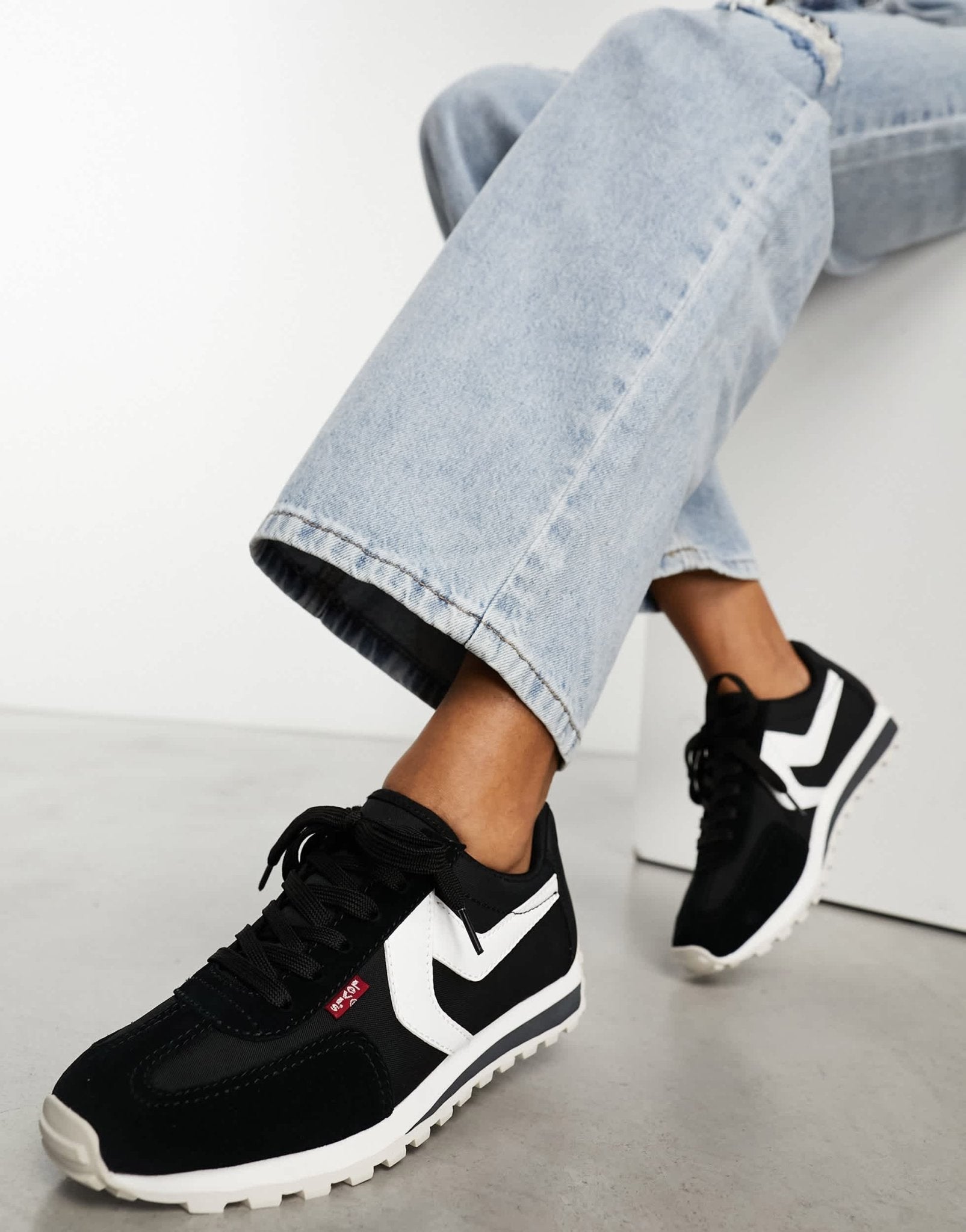 Levi's Stryder runner trainer in black suede mix - ASOS Sample Sale EU Store