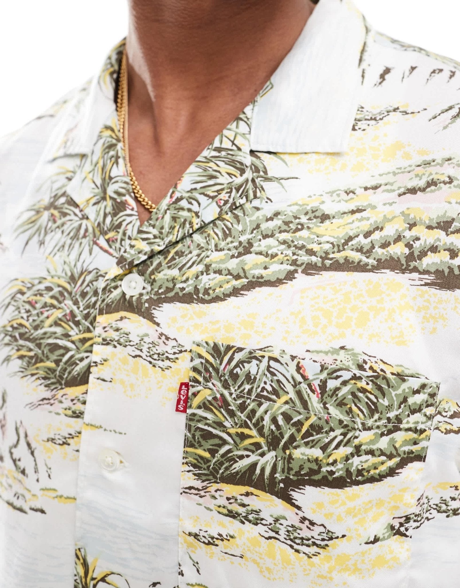 Levi's Sunset Camp short sleeve scenic print shirt in egret cream CO - ORD - ASOS Sample Sale EU Store