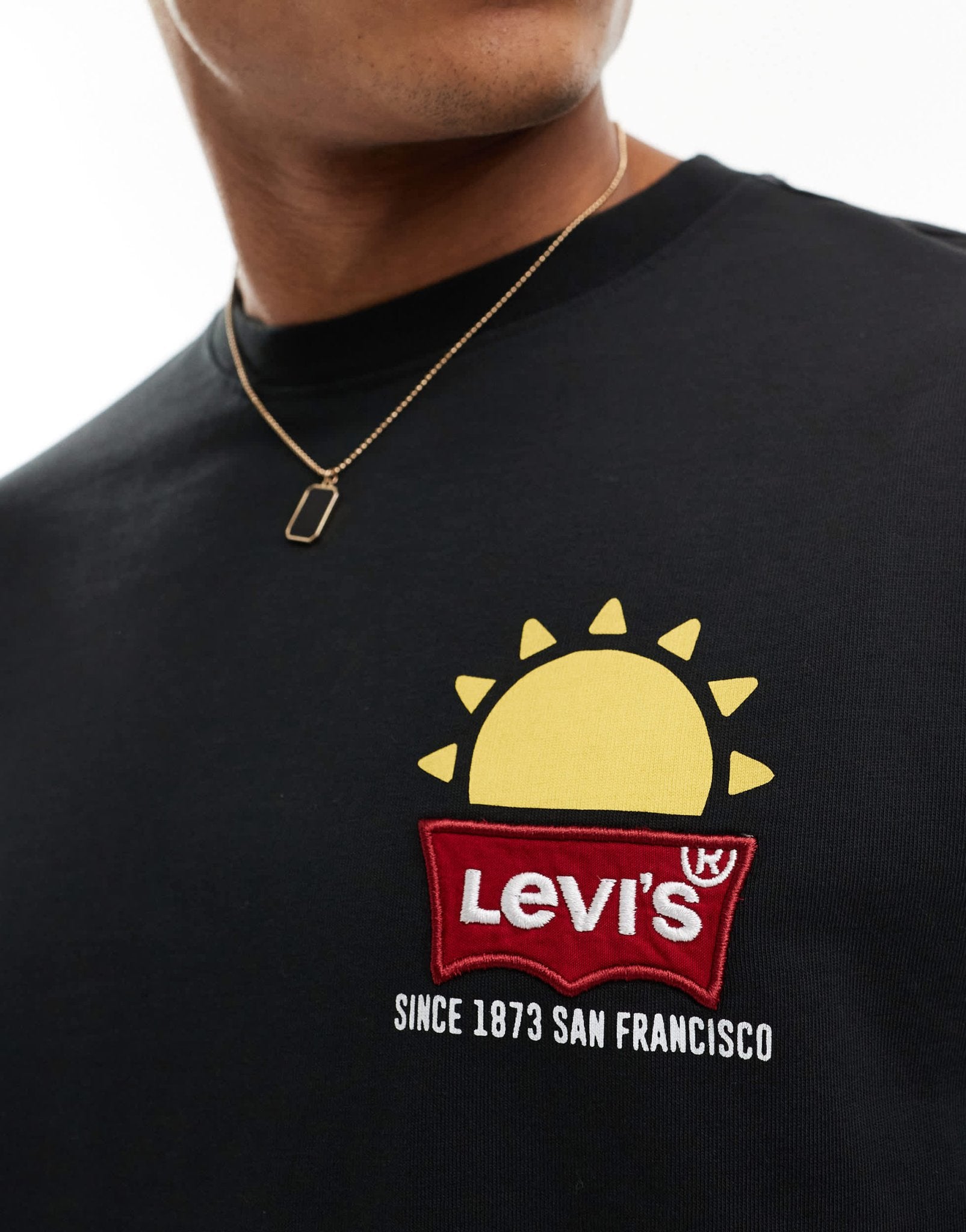 Levi's t-shirt with central sunshine print logo and backprint in black - ASOS Sample Sale EU Store