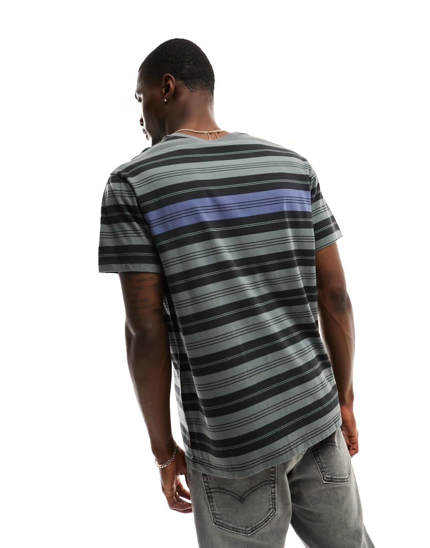 Levi's t-shirt with small boxtab in blue stripe - ASOS Sample Sale EU Store