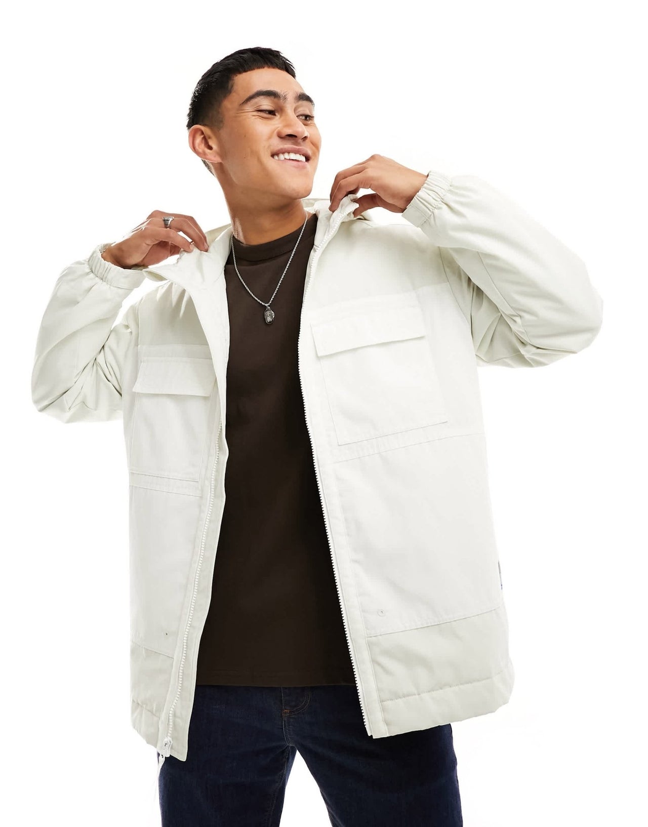 Levi's Tamalpais hooded jacket in cream with logo - ASOS Sample Sale EU Store
