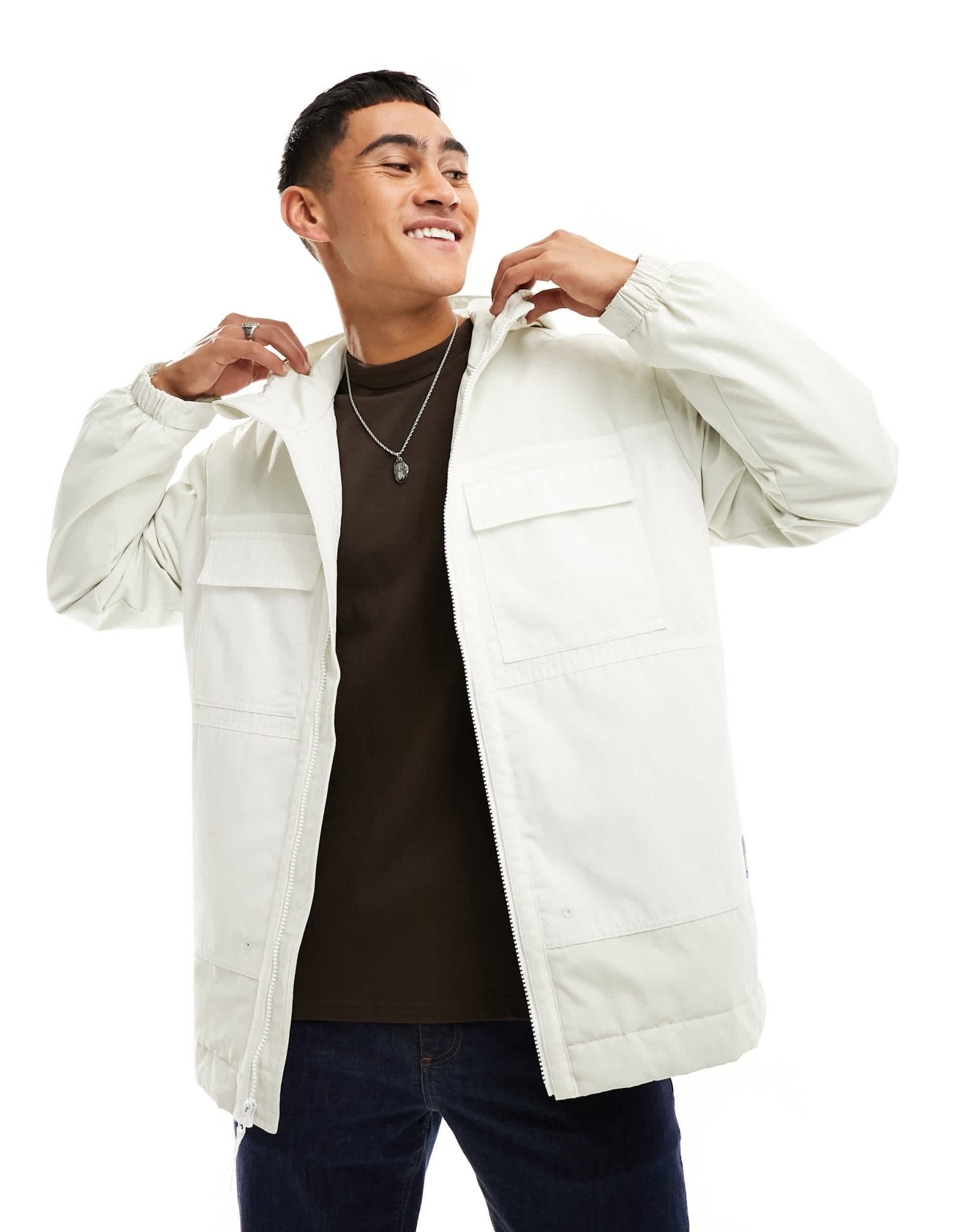 Levi's Tamalpais hooded jacket in cream with logo - ASOS Sample Sale EU Store
