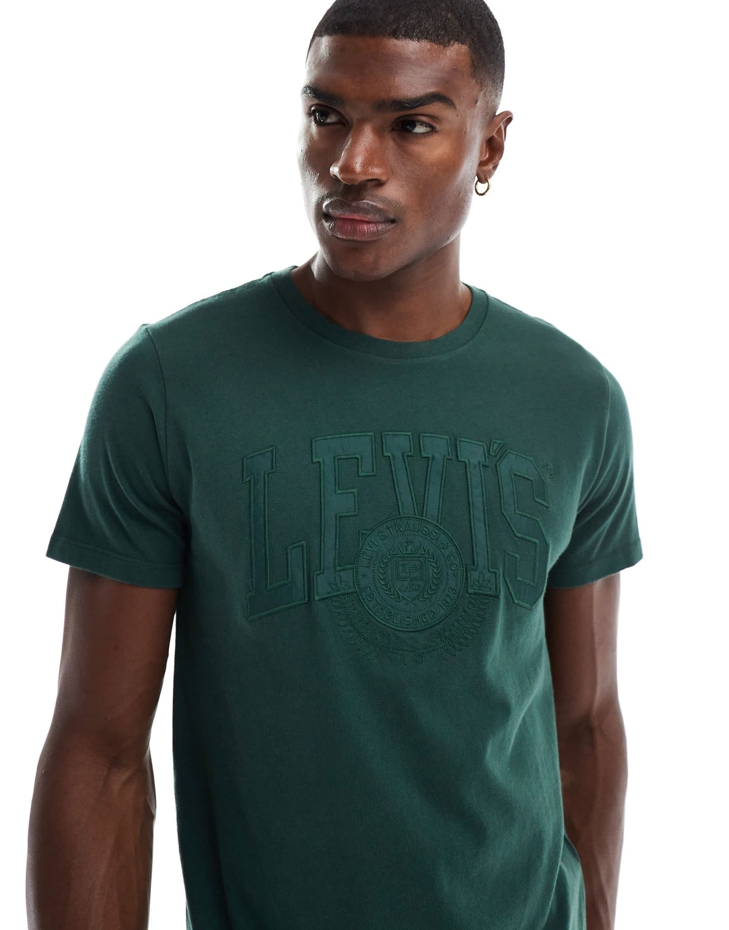 Levi's varsity tonal applique logo relaxed fit t-shirt in green - ASOS Sample Sale EU Store