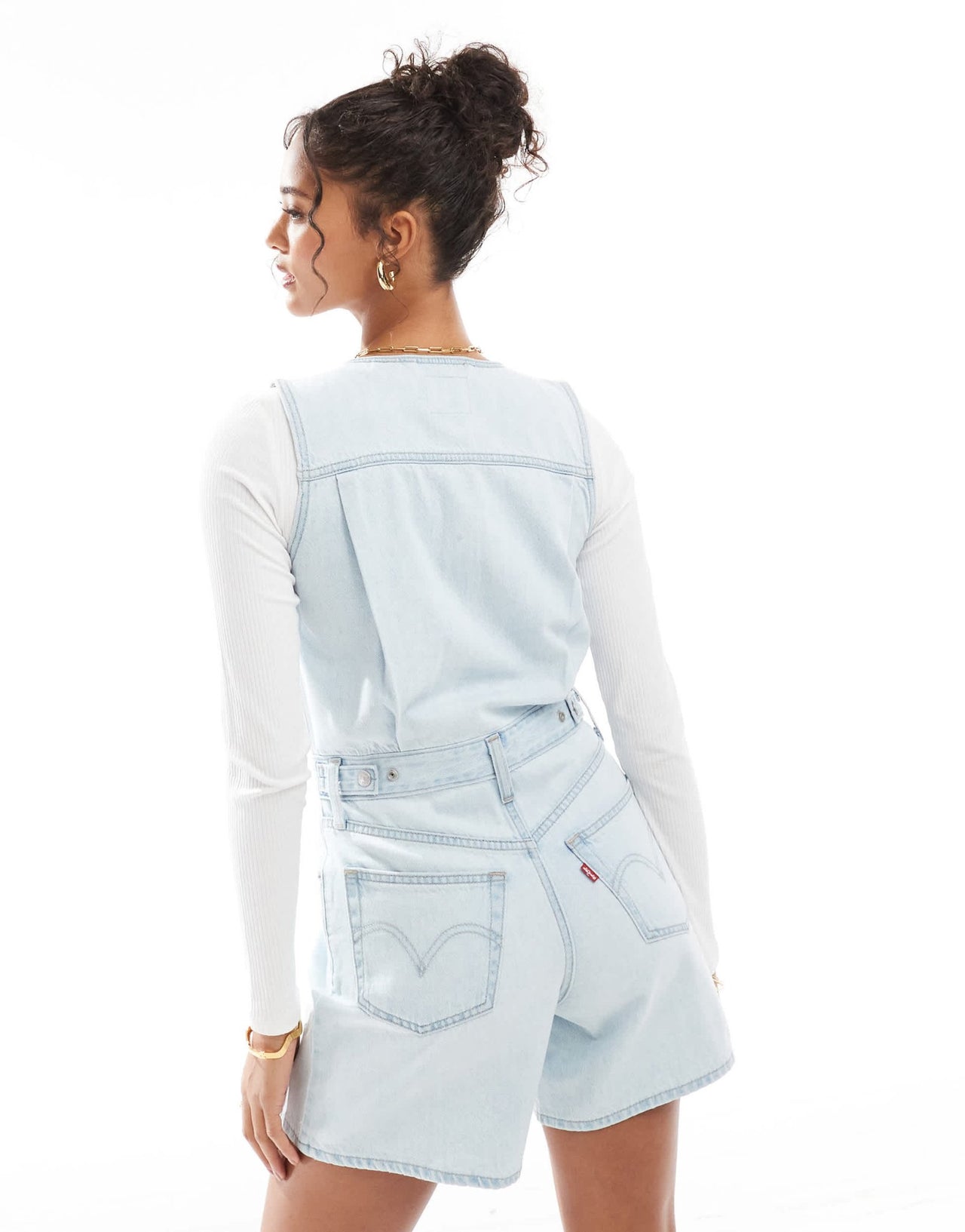 Levi's vest denim playsuit in light blue - ASOS Sample Sale EU Store