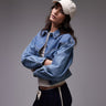 Veste en denim western rétrécie Levi's des années 90 en bleu moyen