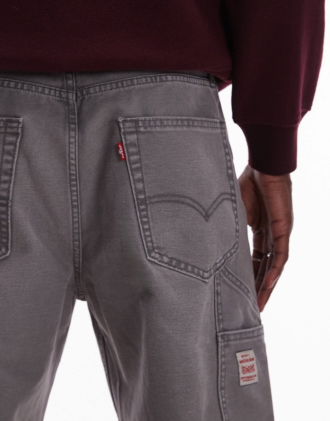 Levi's Workwear capsule 568 loose straight double knee canvas trousers in grey - ASOS Sample Sale EU Store