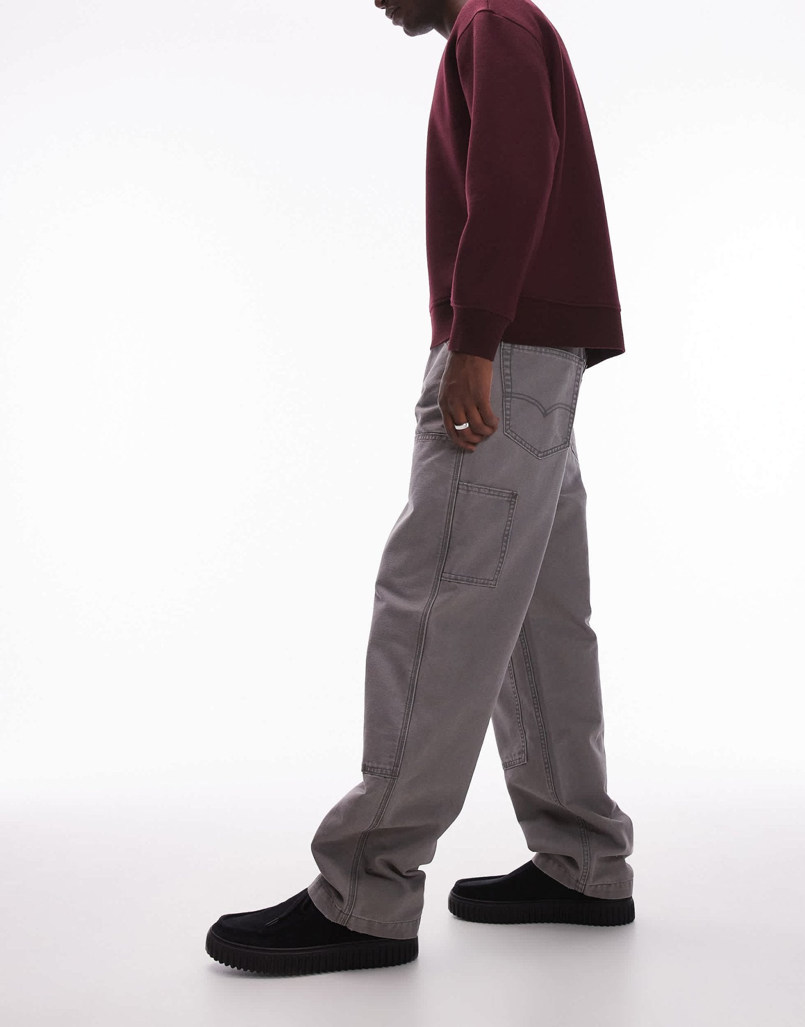 Levi's Workwear capsule 568 loose straight double knee canvas trousers in grey - ASOS Sample Sale EU Store