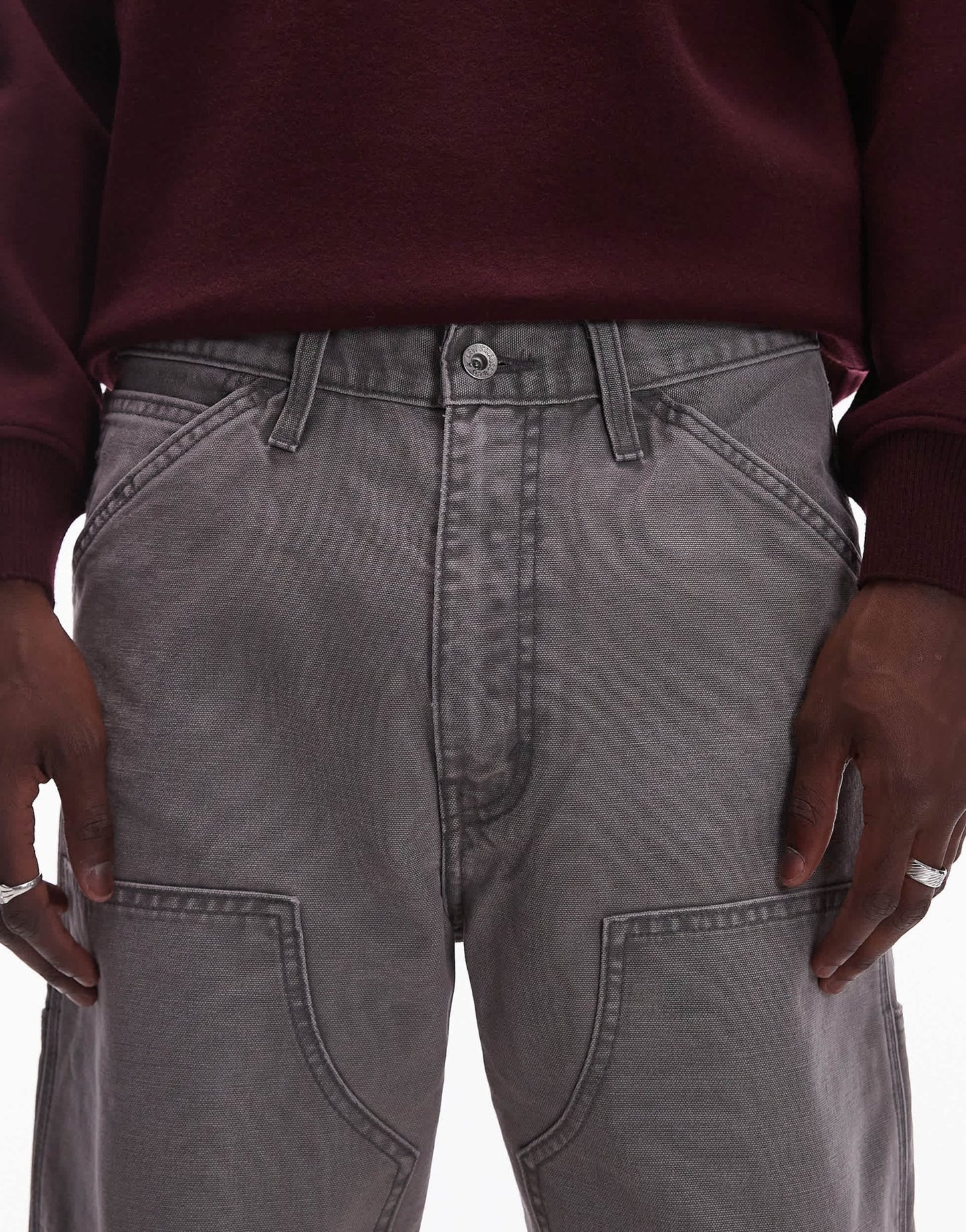 Levi's Workwear capsule 568 loose straight double knee canvas trousers in grey - ASOS Sample Sale EU Store