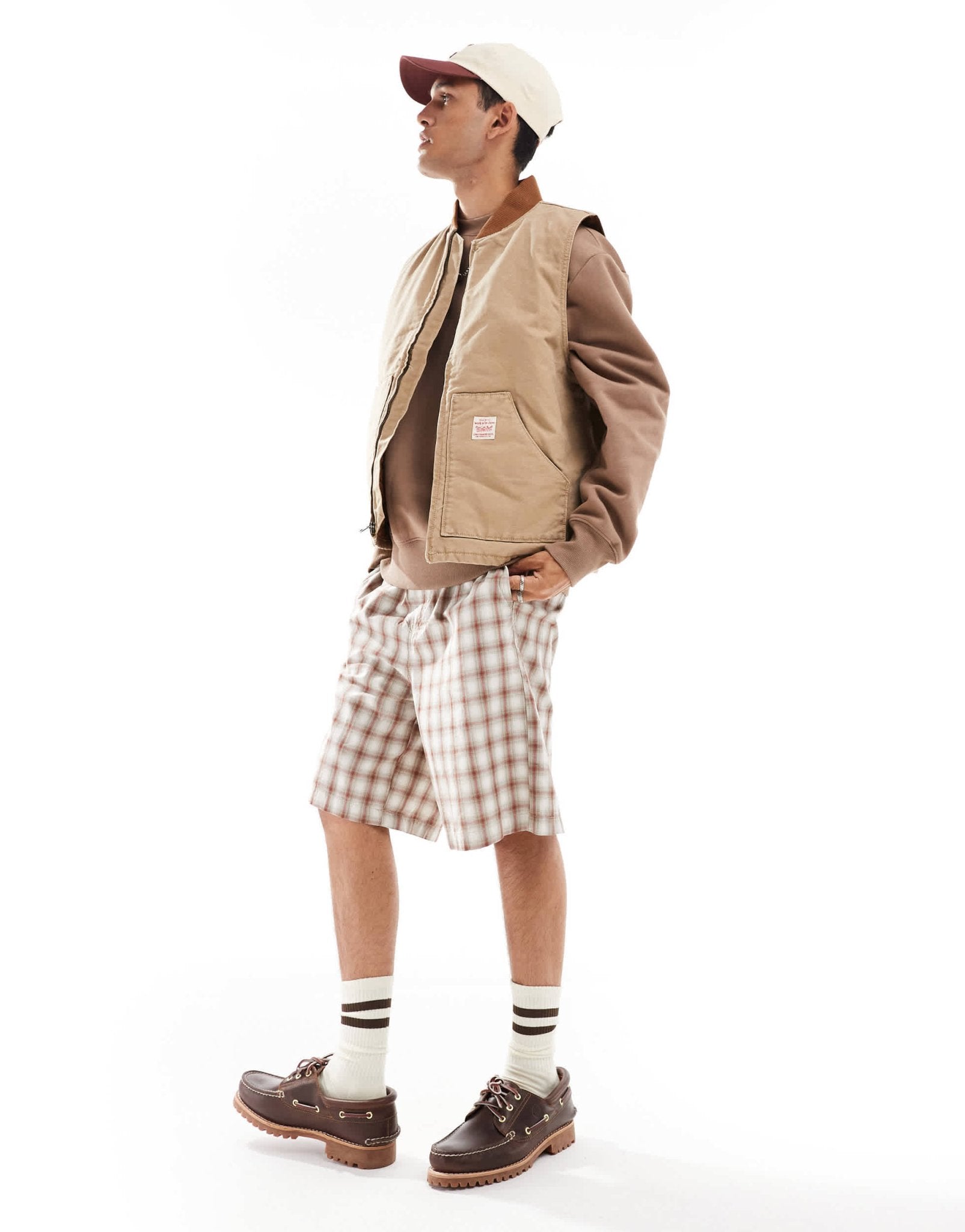Levi's Workwear Sansome padded canvas vest in beige - ASOS Sample Sale EU Store