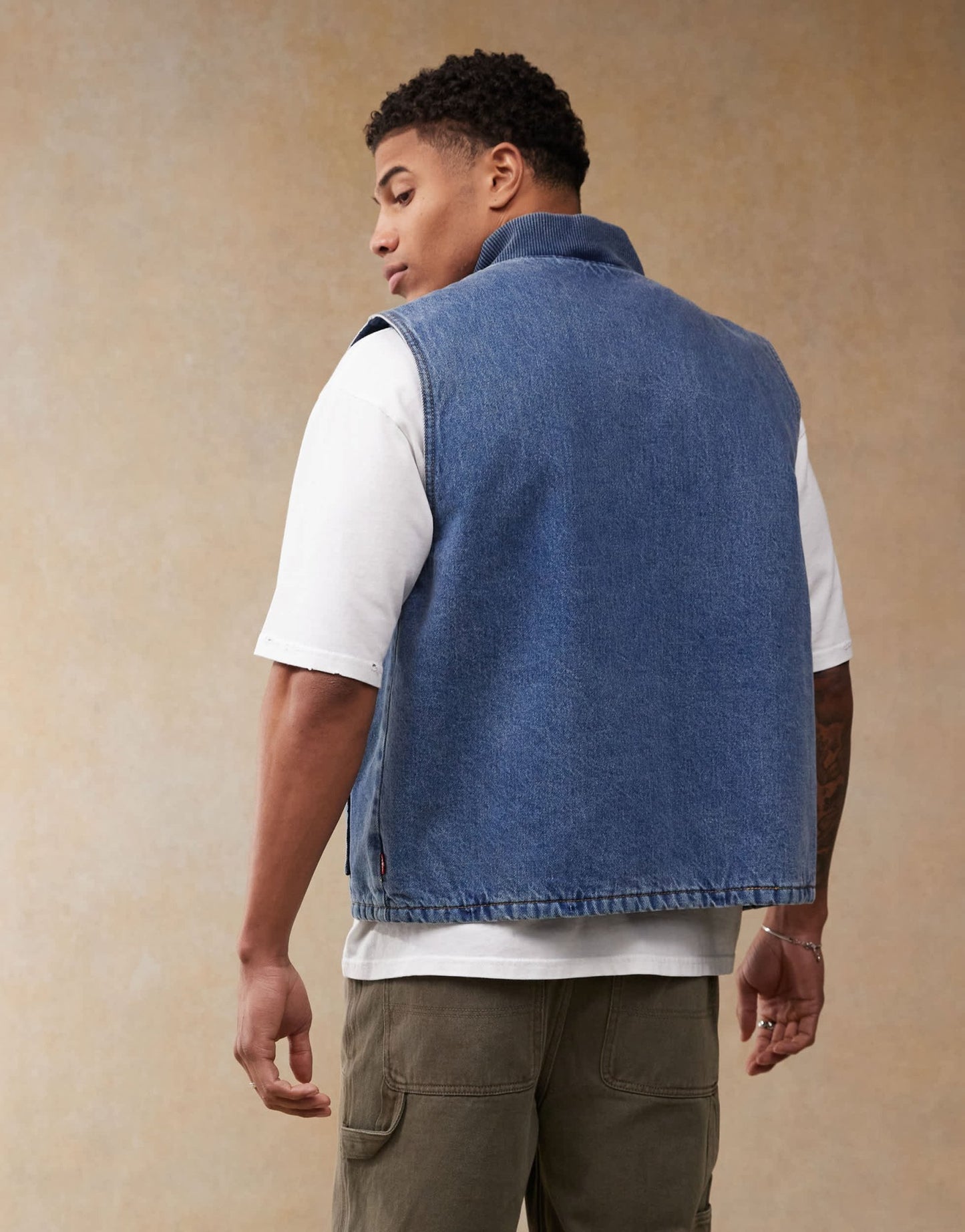 Levi's Workwear Sansome padded denim vest in mid wash blue - ASOS Sample Sale EU Store