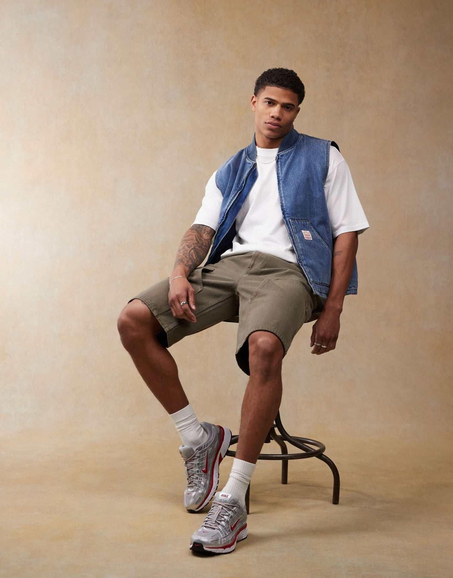 Levi's Workwear Sansome padded denim vest in mid wash blue - ASOS Sample Sale EU Store