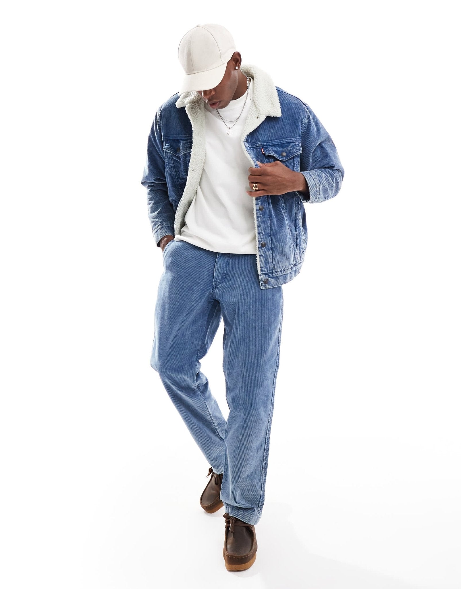 Levi's XX authentic straight cord denim pleated chinos in mid blue CO - ORD - ASOS Sample Sale EU Store