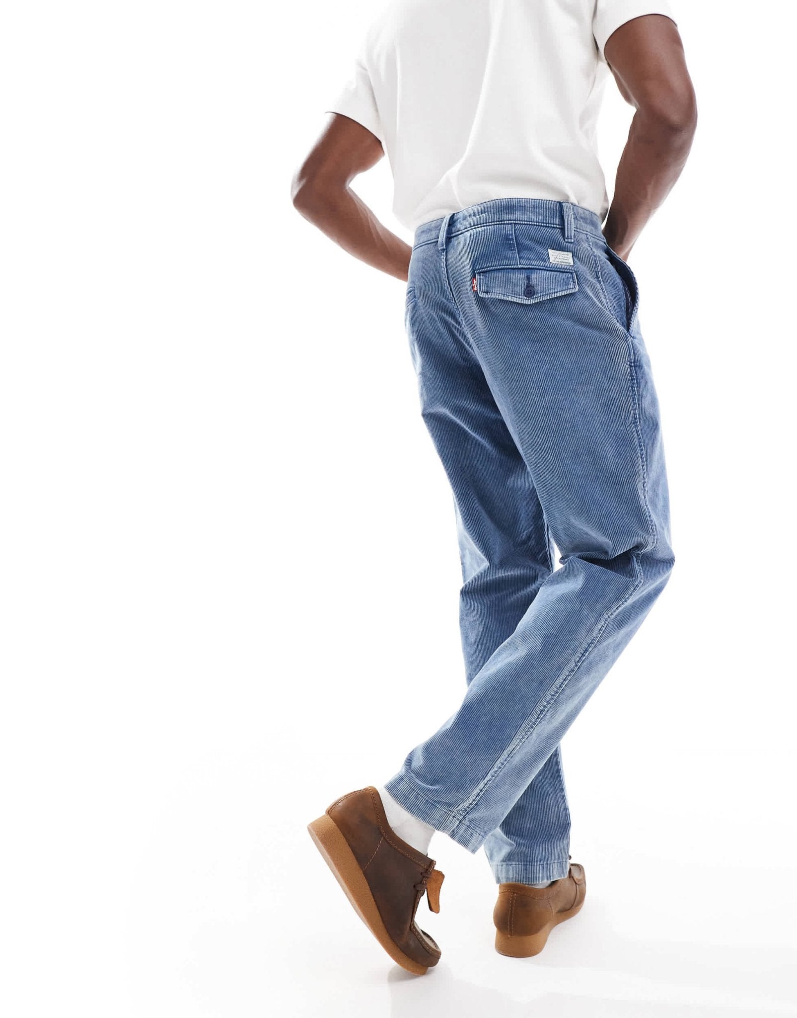 Levi's XX authentic straight cord denim pleated chinos in mid blue CO - ORD - ASOS Sample Sale EU Store