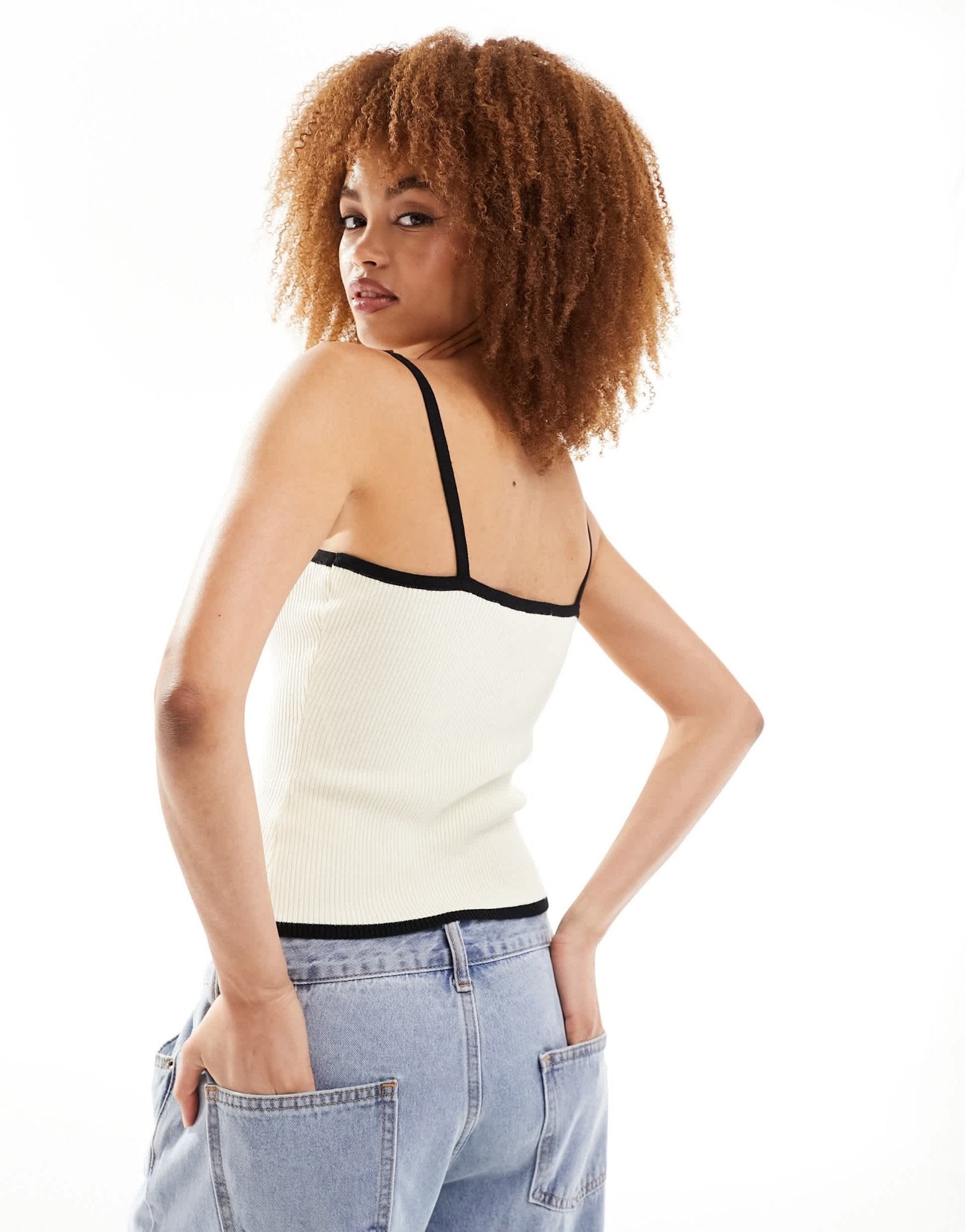 Lioness contrast trim bow detail cami top in white - ASOS Sample Sale EU Store