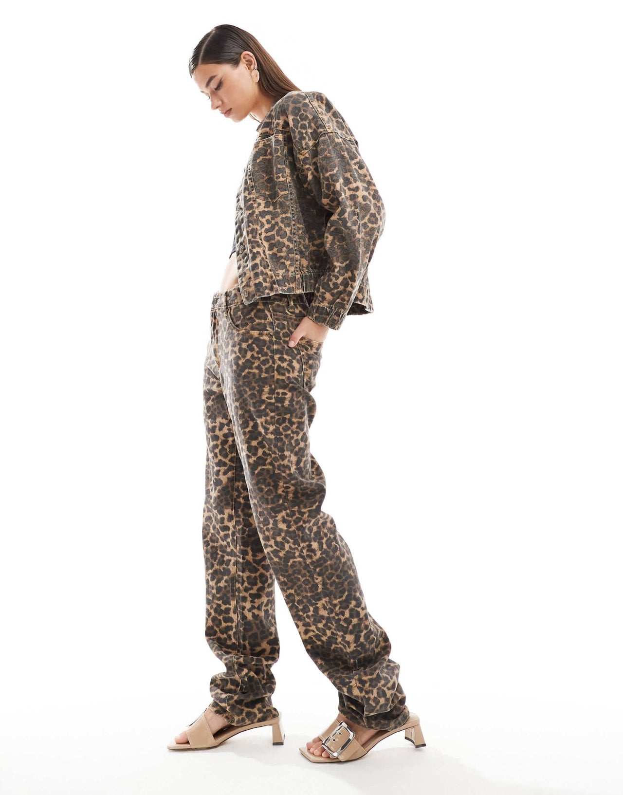 Lioness denim jacket co - ord in leopard - ASOS Sample Sale EU Store