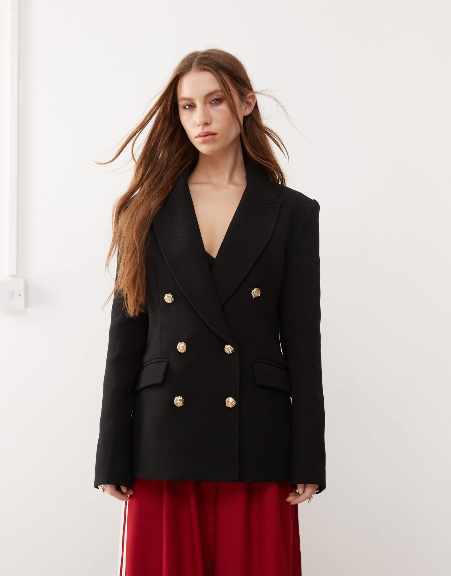 Lioness double breasted blazer with gold button hardware in black - ASOS Sample Sale EU Store