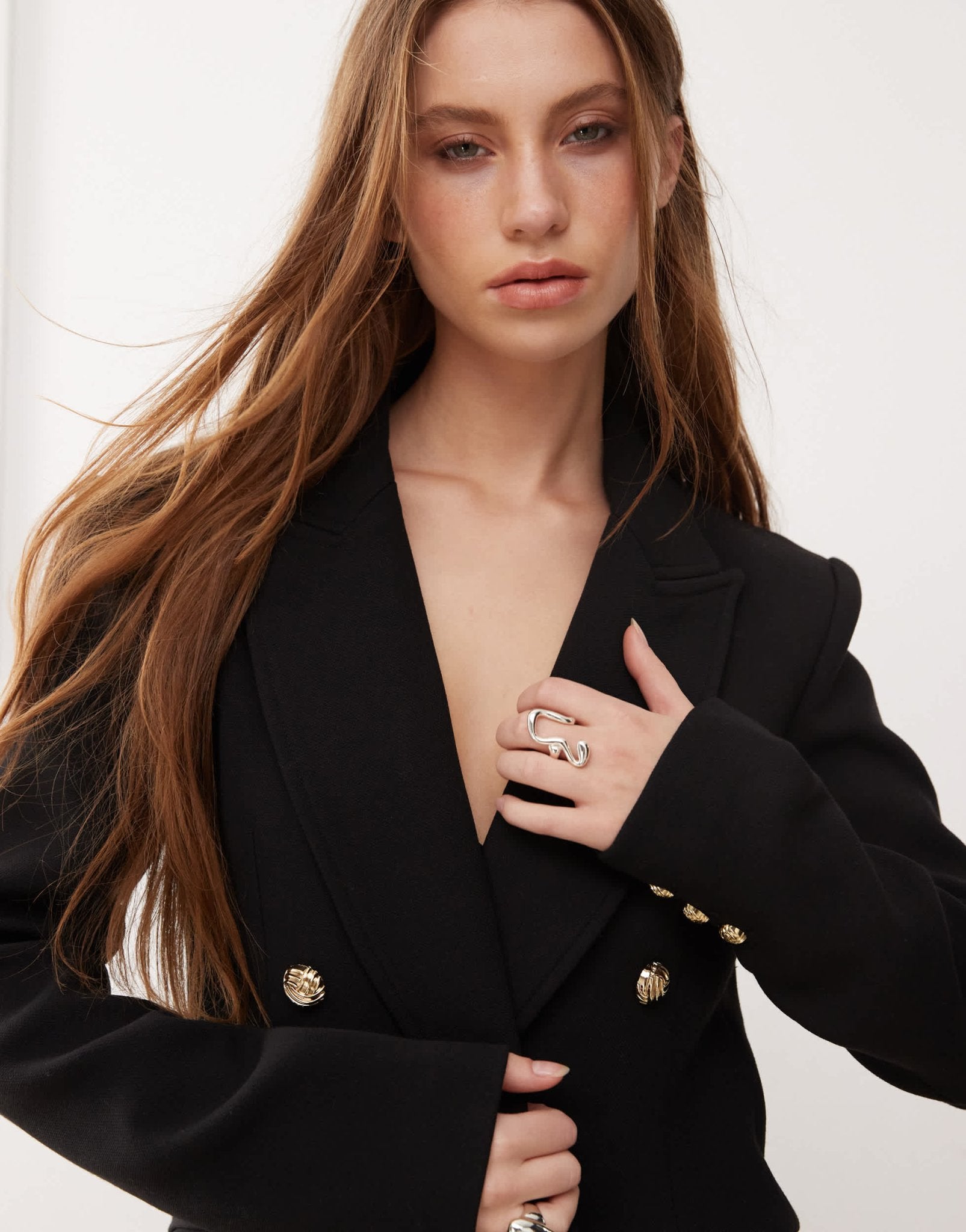 Lioness double breasted blazer with gold button hardware in black - ASOS Sample Sale EU Store