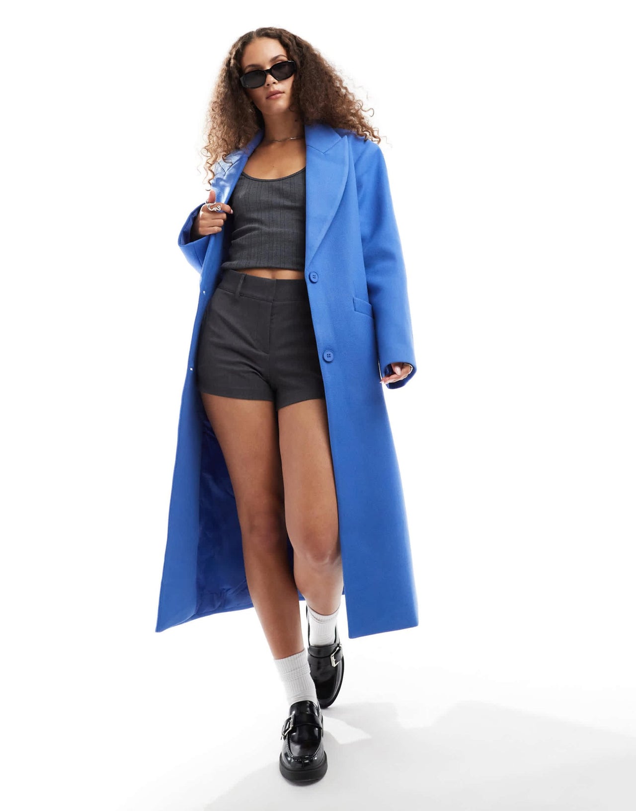 Lioness formal drop shoulder maxi coat in cobalt - ASOS Sample Sale EU Store