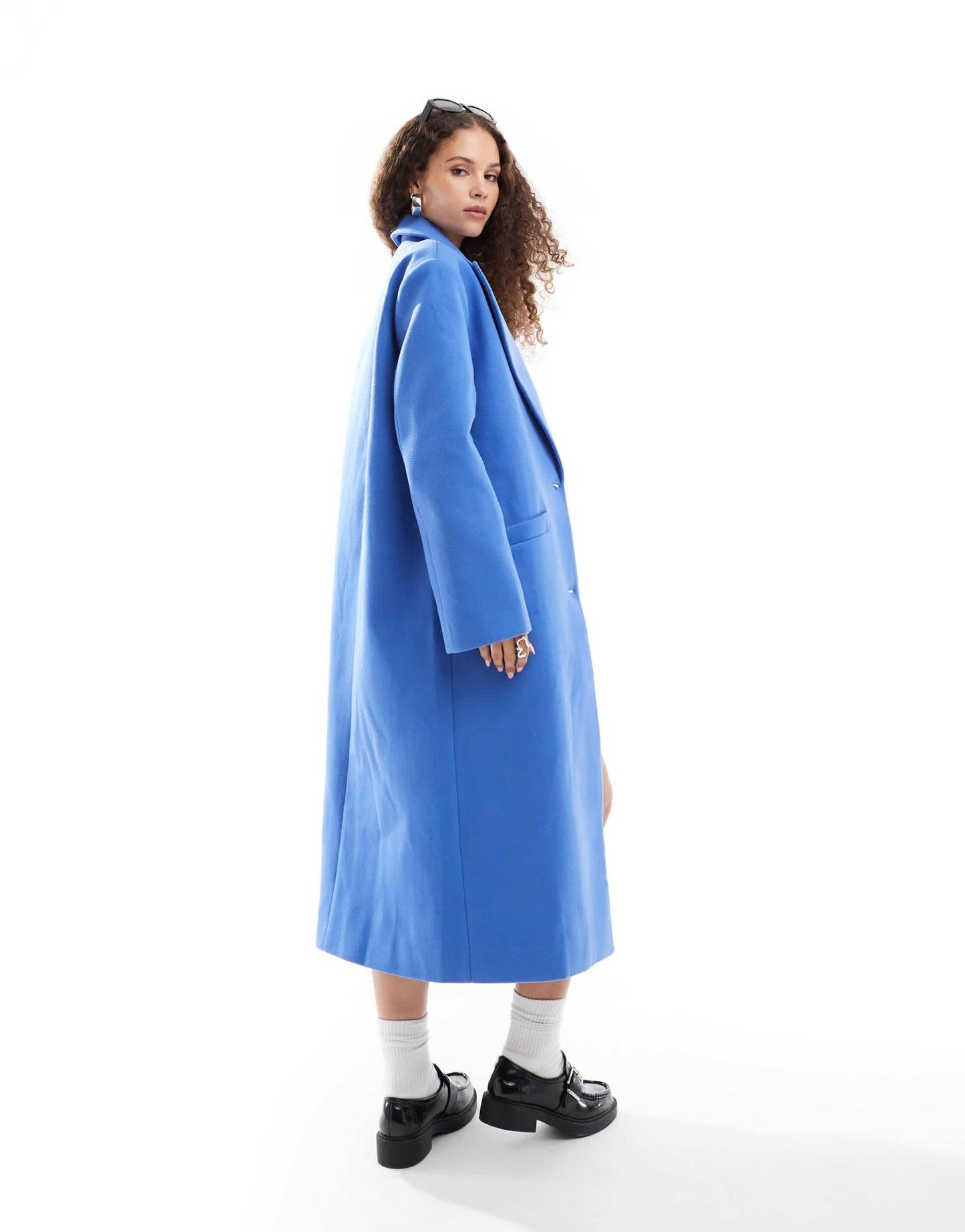 Lioness formal drop shoulder maxi coat in cobalt - ASOS Sample Sale EU Store