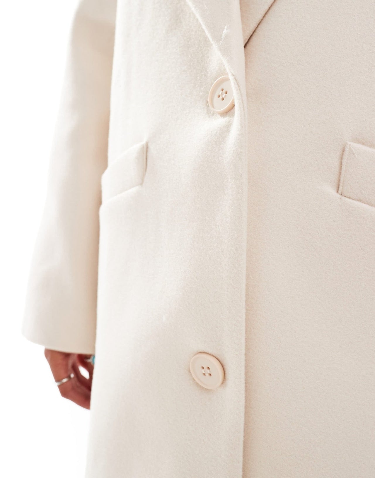 Lioness formal wool look maxi coat in cream - ASOS Sample Sale EU Store