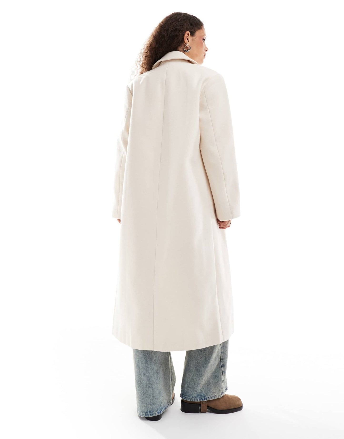 Lioness formal wool look maxi coat in cream - ASOS Sample Sale EU Store