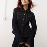 Lioness Rider cinch detail denim jacket co-ord in dark wash denim