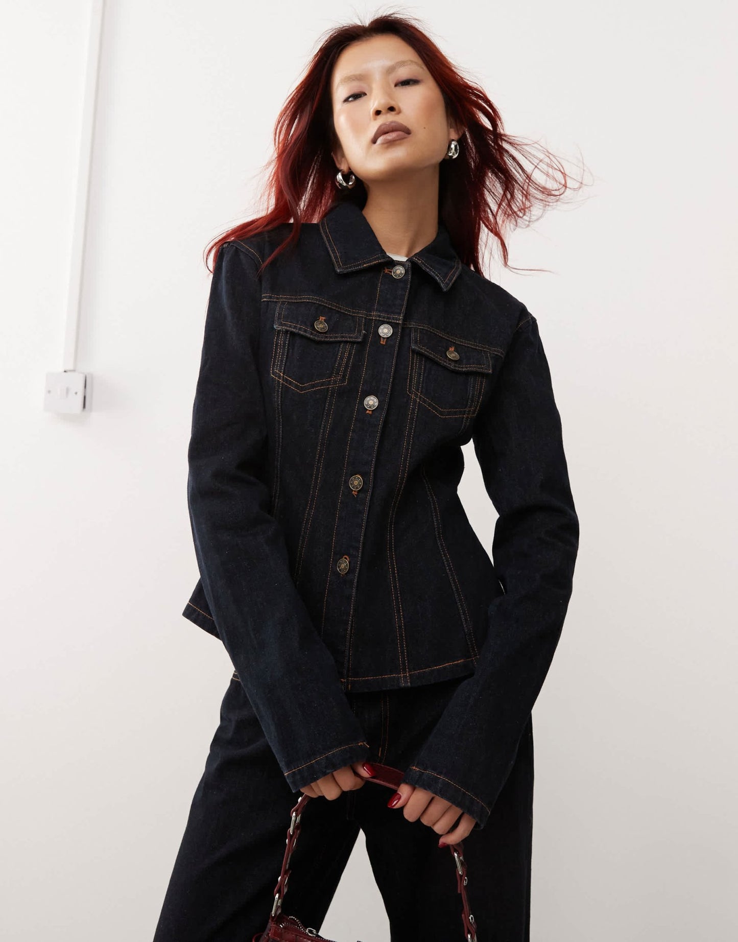 Lioness Rider cinch detail denim jacket co - ord in dark wash denim - ASOS Sample Sale EU Store