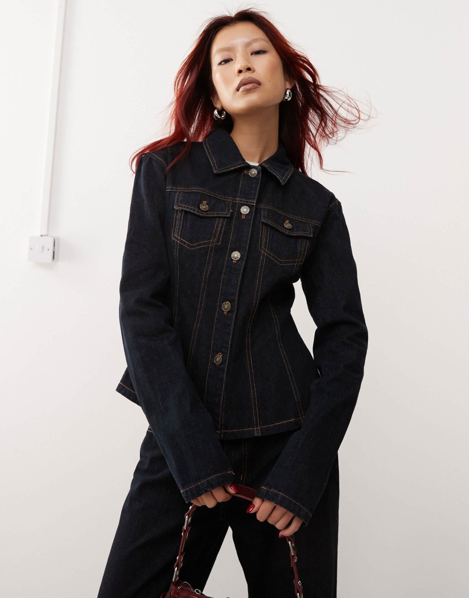 Lioness Rider cinch detail denim jacket co - ord in dark wash denim - ASOS Sample Sale EU Store