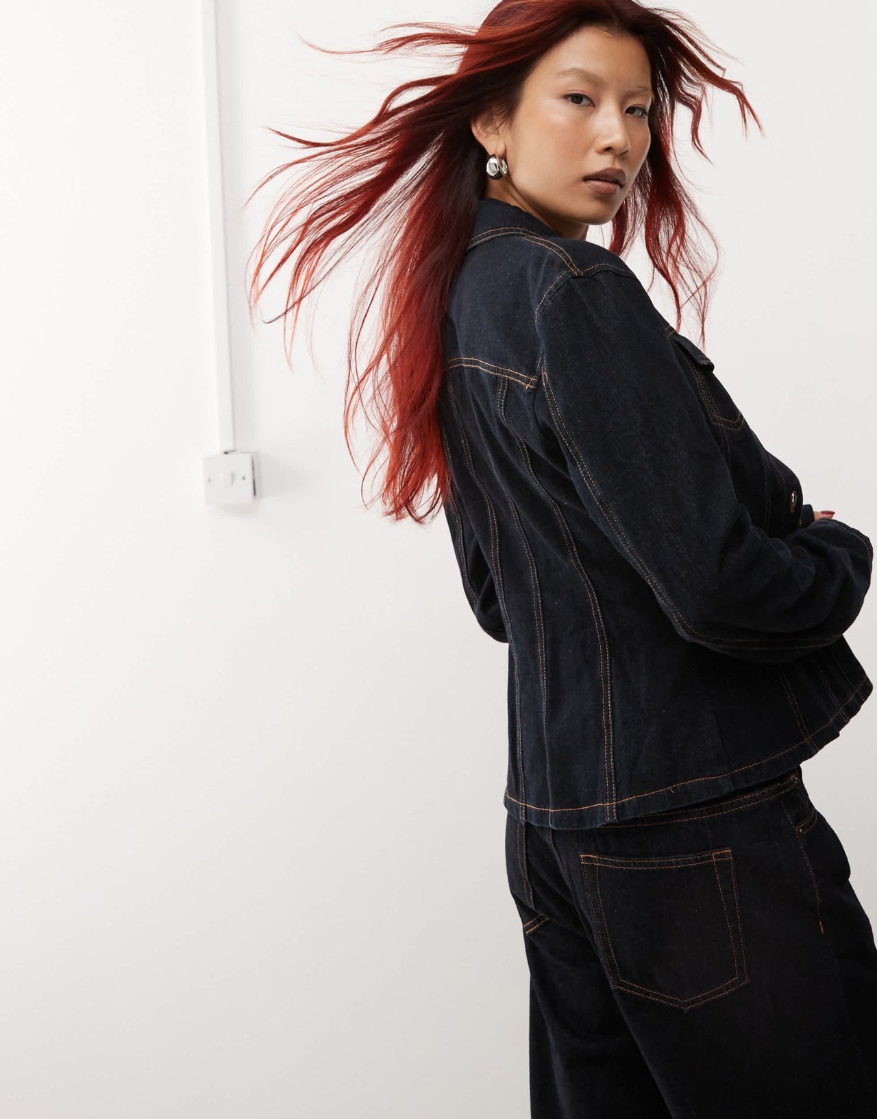 Lioness Rider cinch detail denim jacket co - ord in dark wash denim - ASOS Sample Sale EU Store