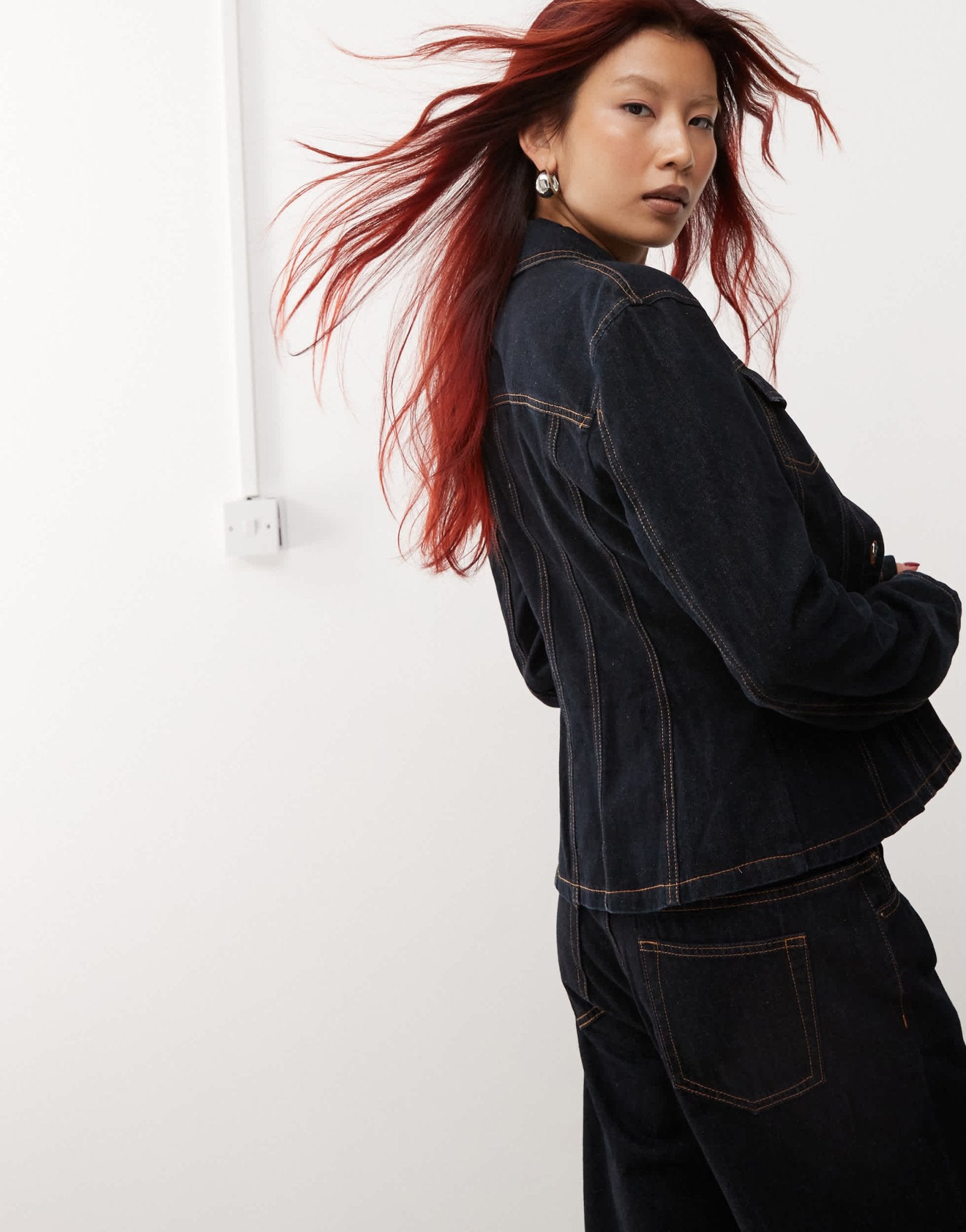 Lioness Rider cinch detail denim jacket co - ord in dark wash denim - ASOS Sample Sale EU Store