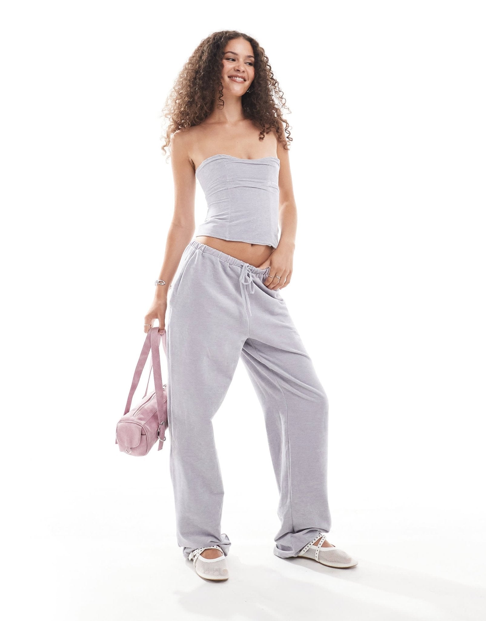Lioness velour bandeau top co - ord in light blue - ASOS Sample Sale EU Store