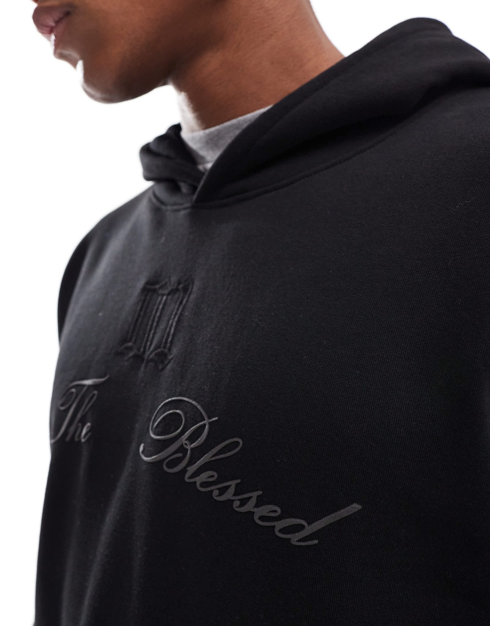 Liquor N Poker motif back hoodie in black - ASOS Sample Sale EU Store