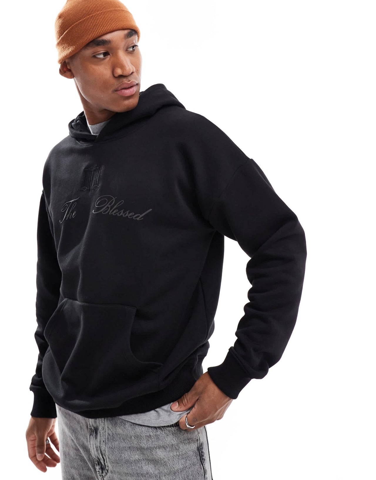 Liquor N Poker motif back hoodie in black - ASOS Sample Sale EU Store