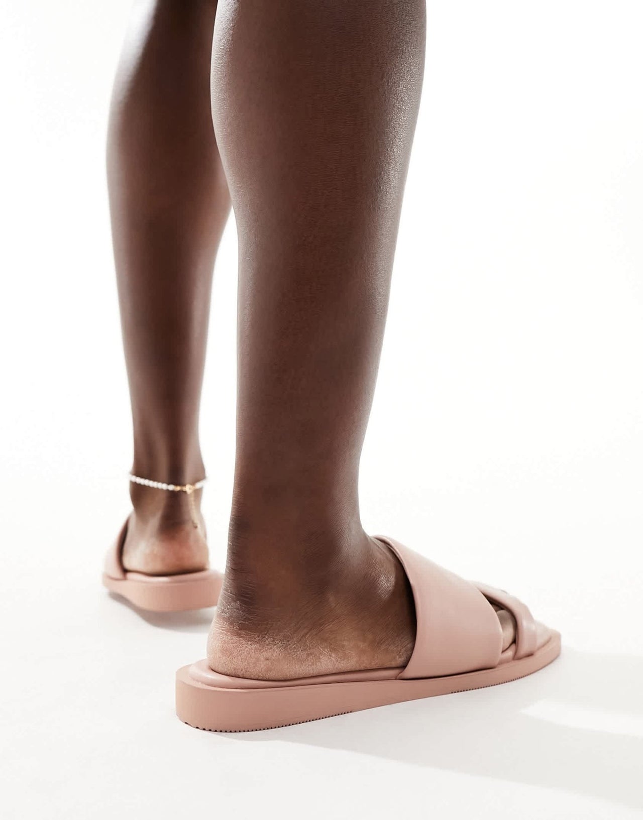 London Rebel minimal strap flat sandals in blush pink - ASOS Sample Sale EU Store