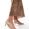 London Rebel strap detail thong heeled sandals in cream