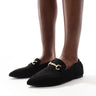 Mocassino punta a punta con fibbia London Rebel Wide Fit in nero