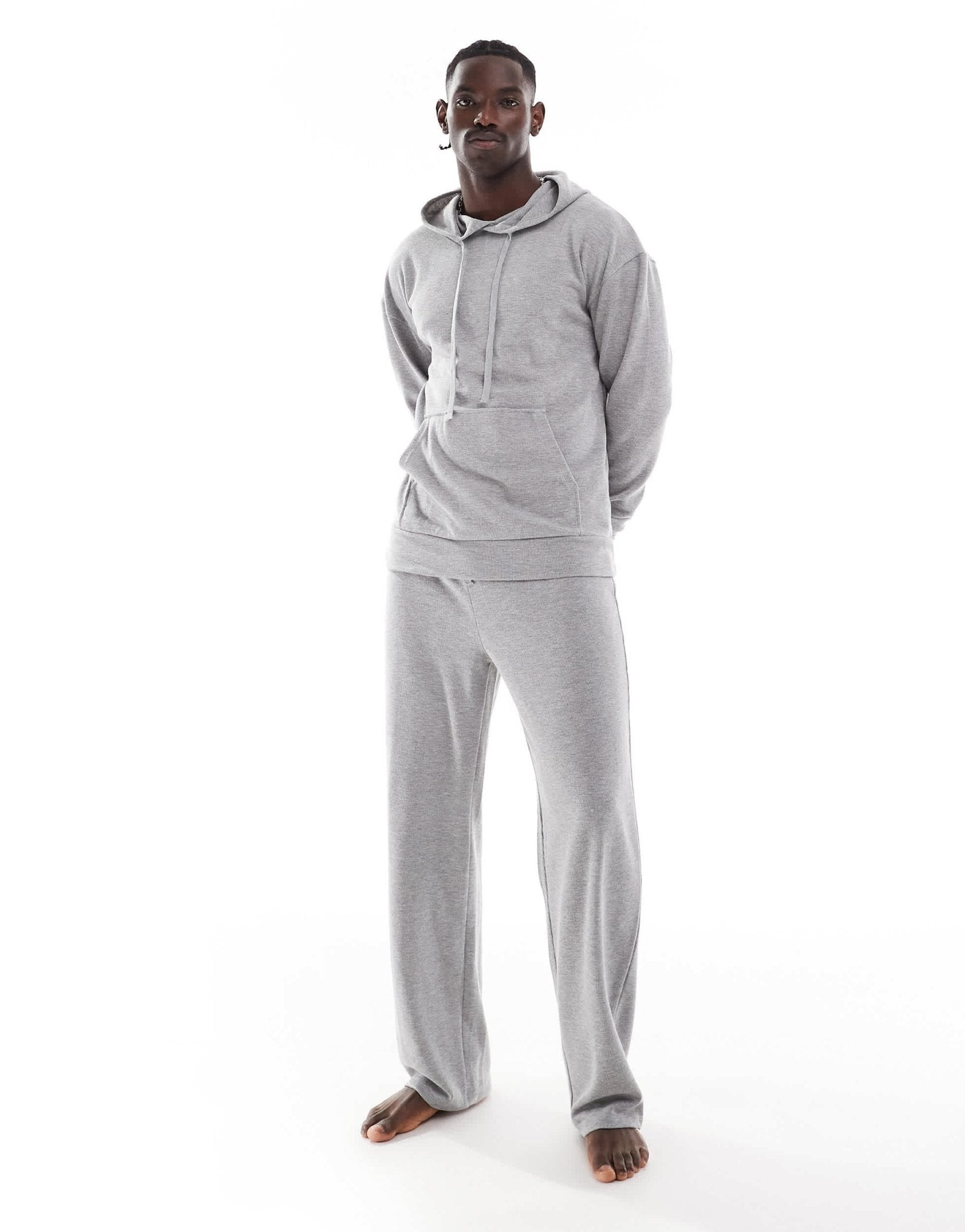 Loungeable waffle lounge hoodie in grey - ASOS Sample Sale EU Store