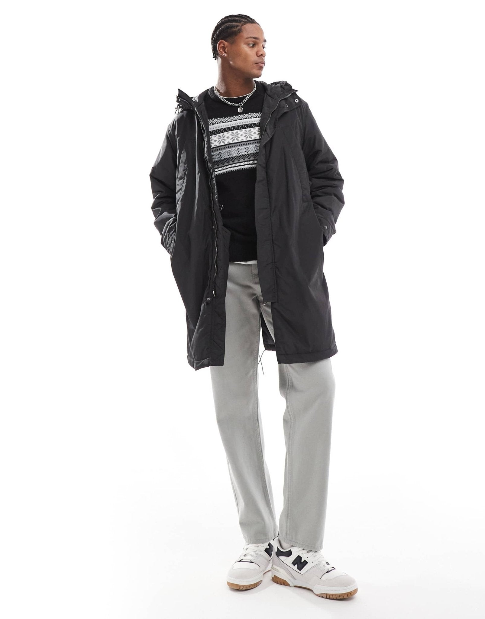 Lyle & Scott longline parka in dark grey - ASOS Sample Sale EU Store