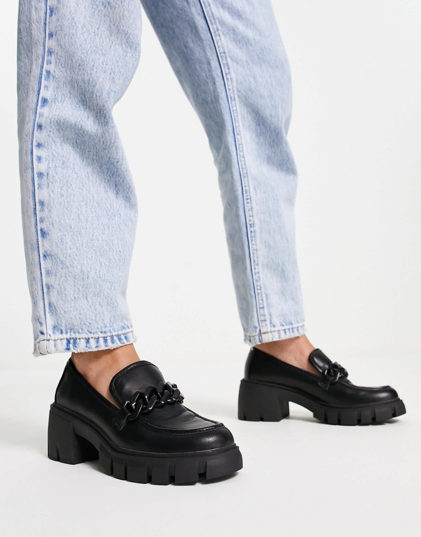 Madden Girl Hoxton heeled loafers in black - ASOS Sample Sale EU Store