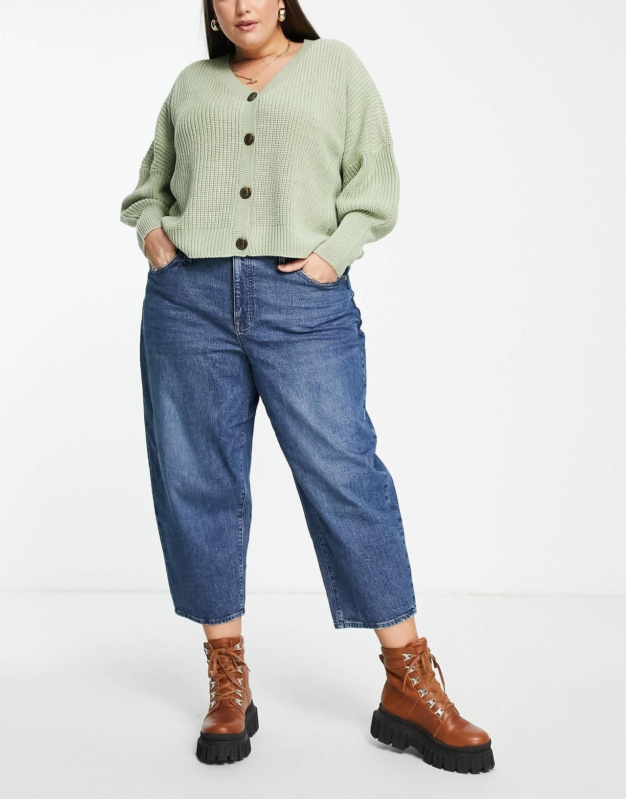 Madewell Plus balloon leg jeans in mid wash blue - ASOS Sample Sale EU Store