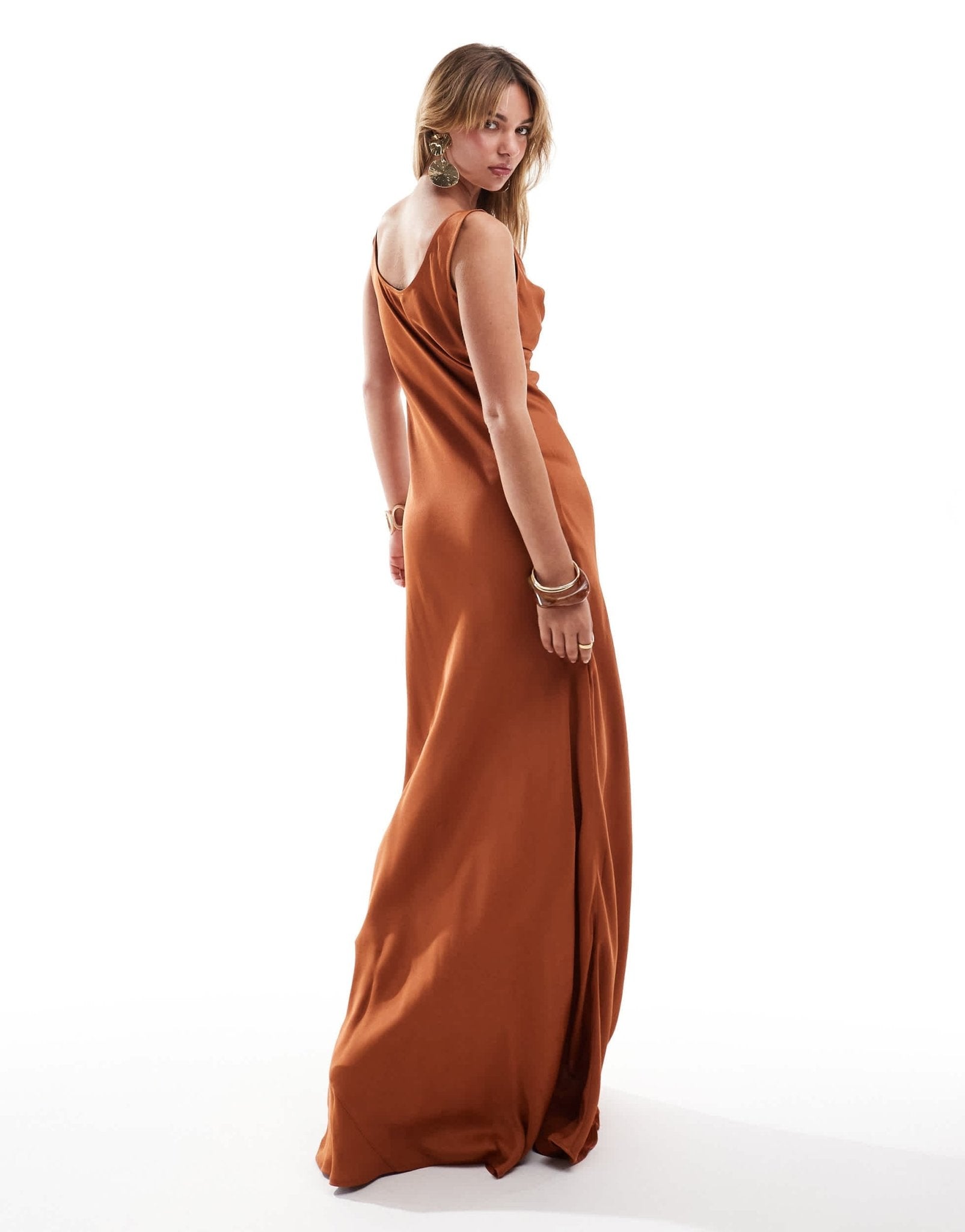 Maids to Measure Bridesmaid cowl front maxi dress in burnt orange - ASOS Sample Sale EU Store