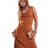 Maids to Measure Bridesmaid cowl front maxi dress in burnt orange