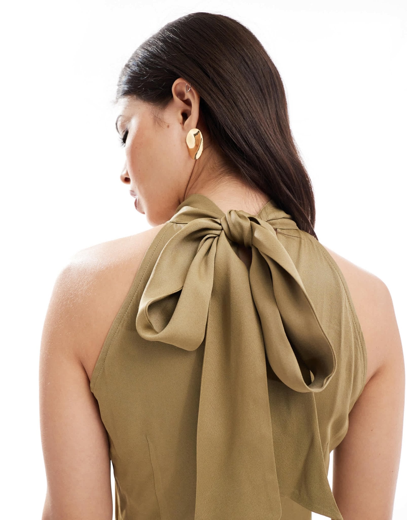 Maids to Measure Bridesmaid high neck maxi dress in olive - ASOS Sample Sale EU Store